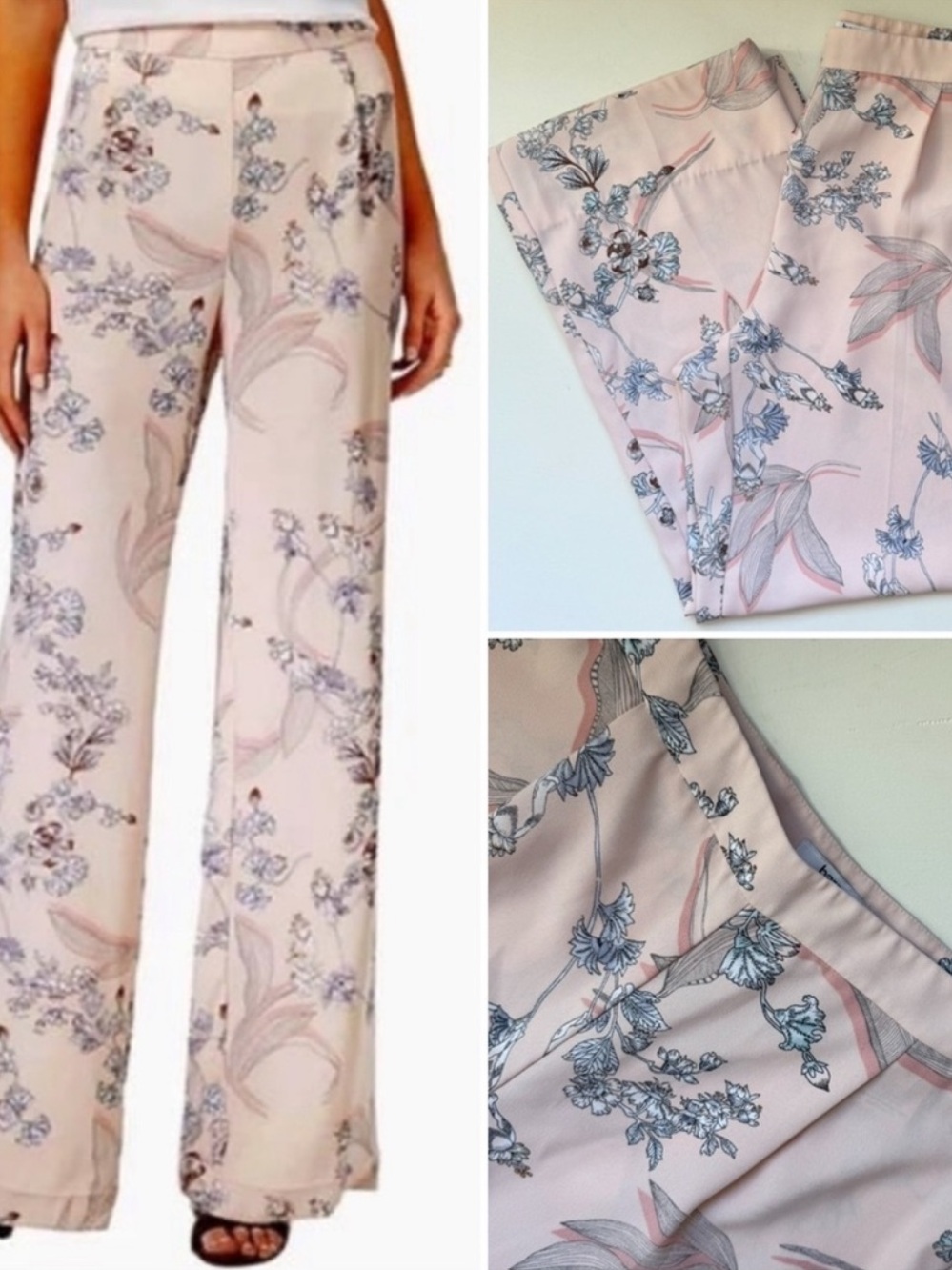 Bar III Print Pleated Wide Leg Pants